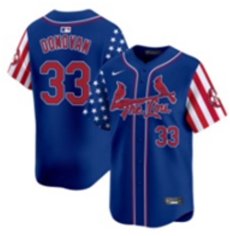 Men 2025 St.Louis Cardinals #33 Donovan Blue a generation of national flags Joint Name Nike MLB Jersey style 3